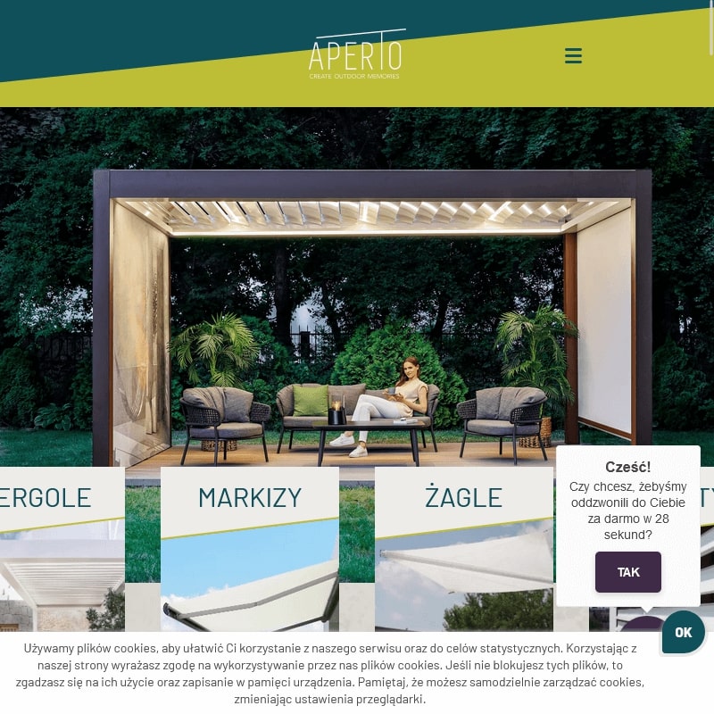 Zwijane zadaszenie tarasu