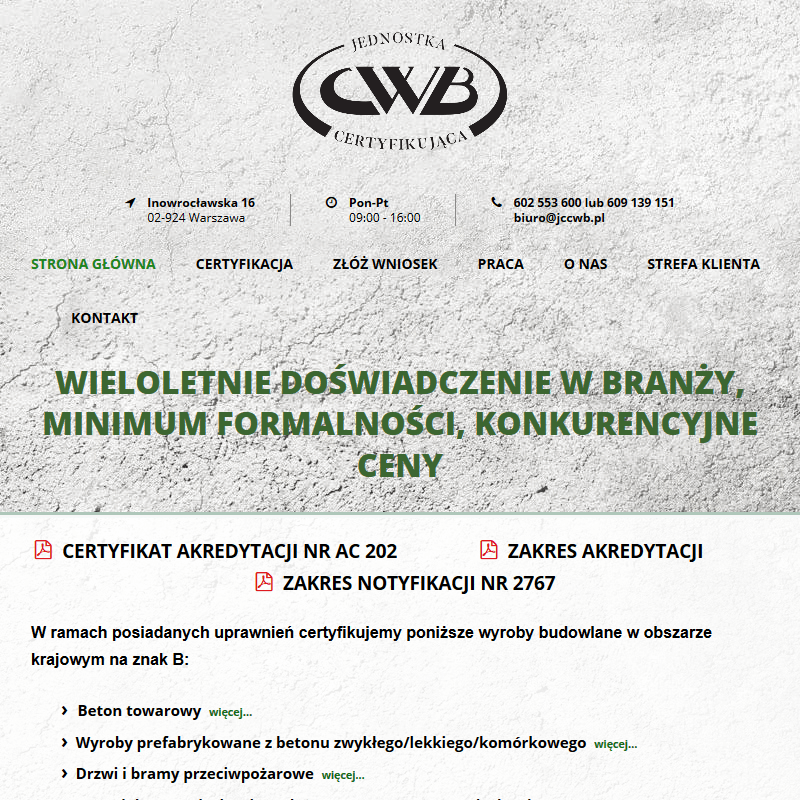 Certyfikacja kleje budowlane w Warszawie