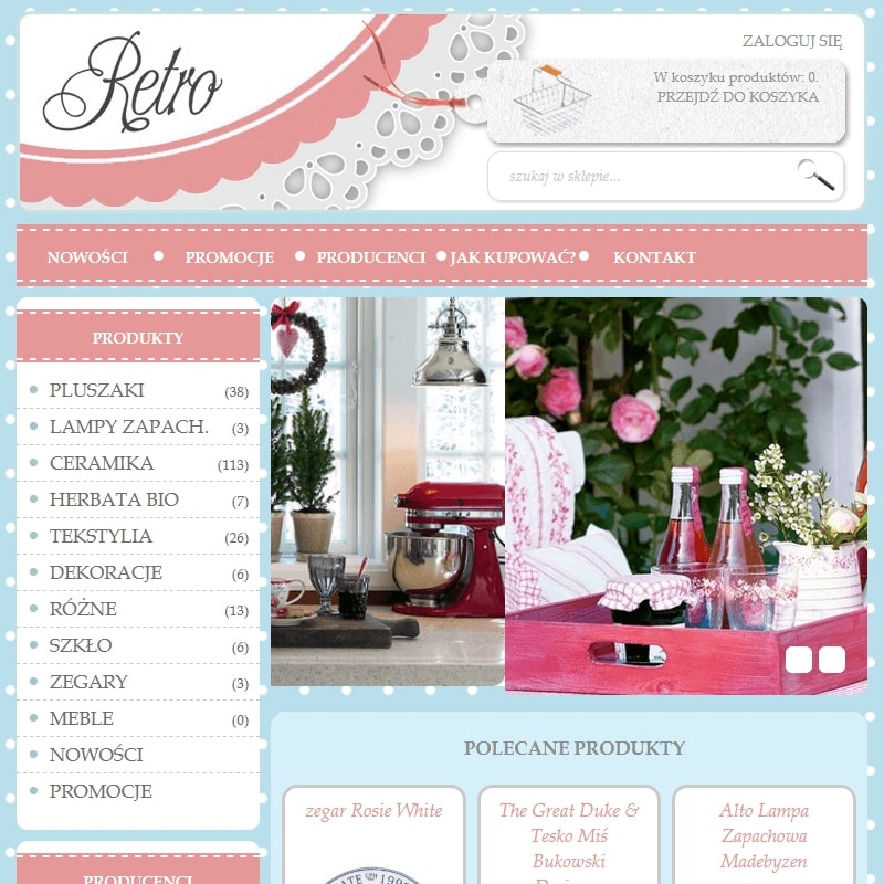 Bolesławiec - fartuch kuchenny retro